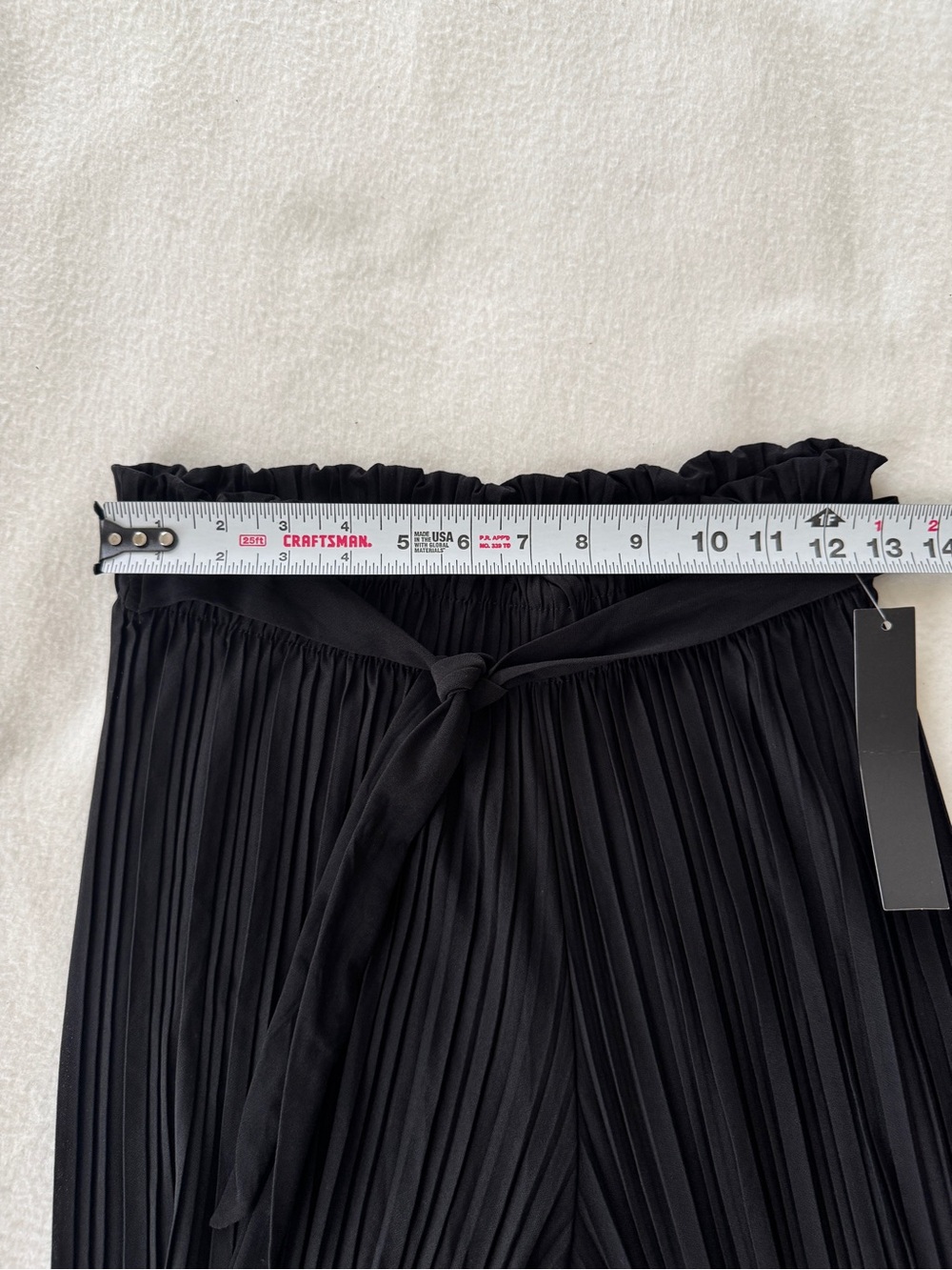 Vintage New Mix Pleated Wide Leg Pants Black Size 2 NWT tie waist classic career - Picture 6 of 9